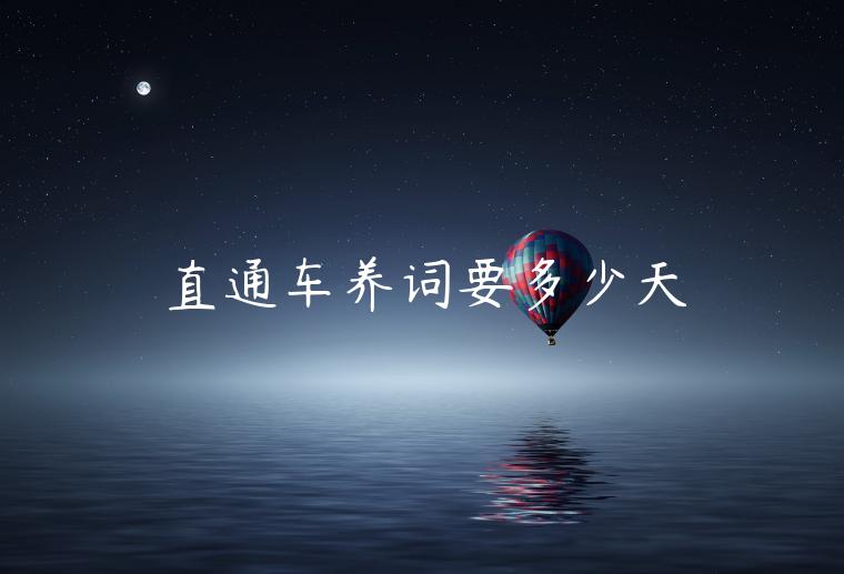 直通車養(yǎng)詞要多少天